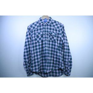 Duke's Bark Men's Shirt Multi-Color Medium Snap Button Down Western Long Sleeve